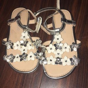 Silver Flower Sandals